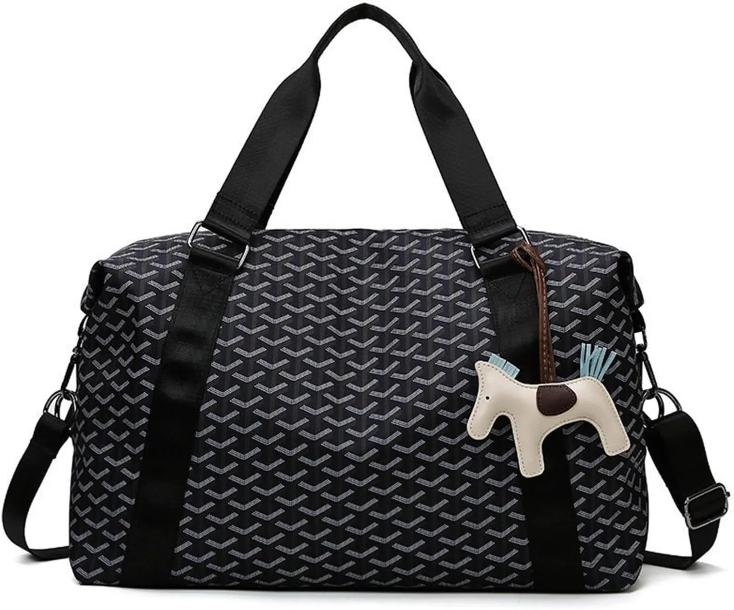 Duffle Bag Waterproof Tote Bags Everything Bag Lightweight Carryon Gymbag Yoga Bag Hospital Holdalls With Wet Pocket For Yoga,Travel,Swimming,Sports (Black)