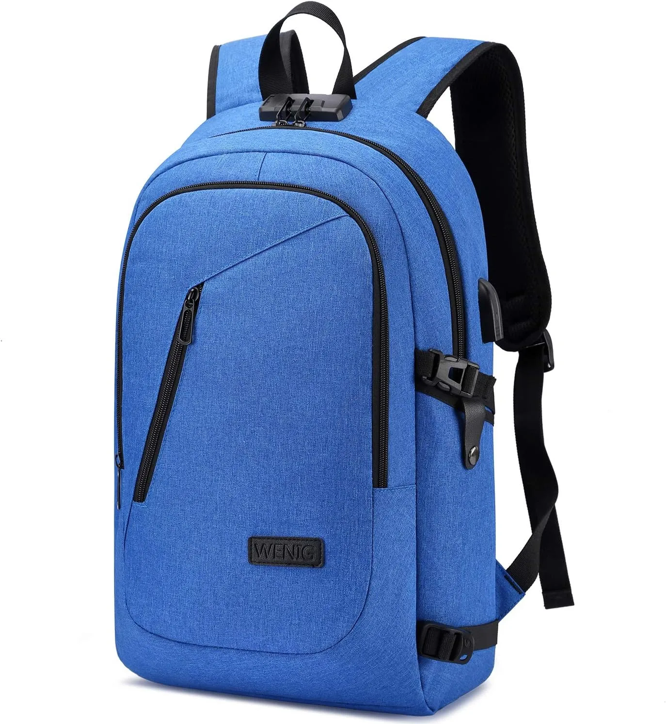 Durable Laptop Backpack Water Resistant Anti-Theft Bag with USB Charging Port and Lock, Slim Computer Business Backpacks for Women Men Fit 15.6 Inch Laptops