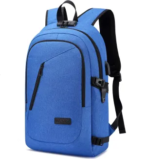 Durable Laptop Backpack Water Resistant Anti-Theft Bag with USB Charging Port and Lock, Slim Computer Business Backpacks for Women Men Fit 15.6 Inch Laptops