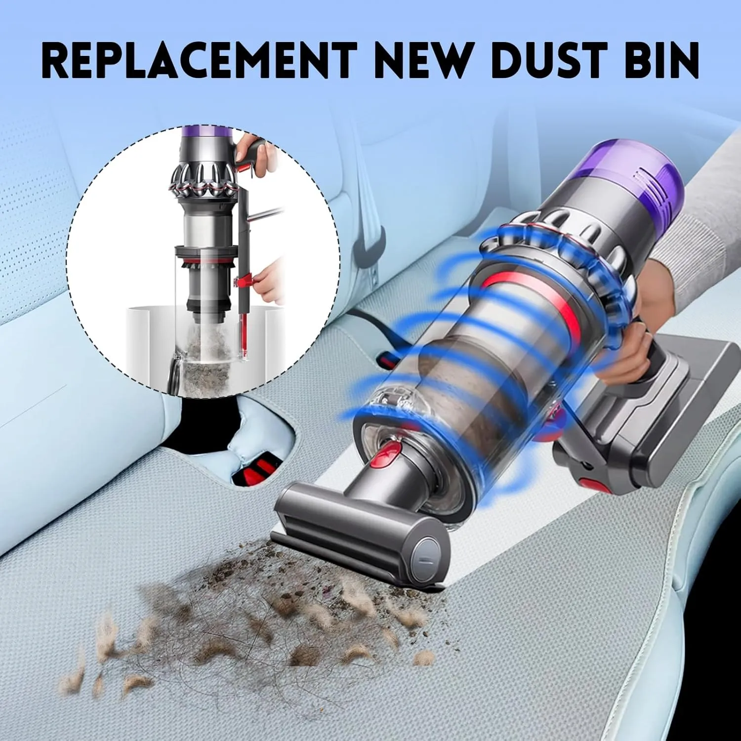 Dust Bin Replacement Compatible with Dyson V11 Animal,V11 Extra,V11 Torque Drive,V15 Detect,SV14,SV15,SV22 Cordless Vacuum Cleaners,Canister Replacement Parts, Part No.970050-01,965443-01
