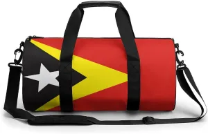 East Timor Flag Waterproof Gym Duffel for Men Women Sports Travel Tote Bag