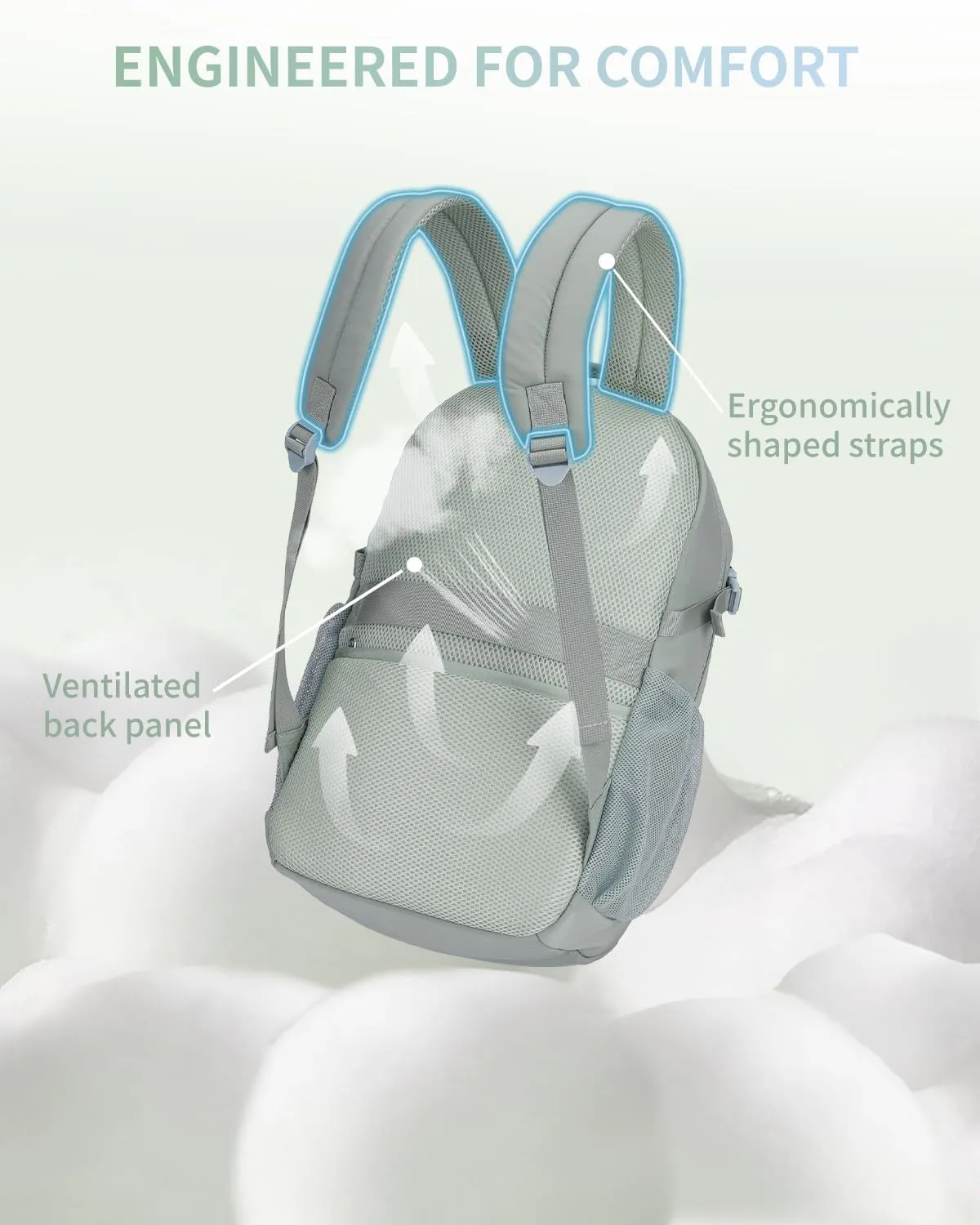 ECOHUB Travel Backpack for Women, 17.3 inch Suspended Laptop Backpack, Fashion Water-Resistant College Computer Bookbag, 28L Personal Item Bag with 12 Pockets for Causal, Work, Green