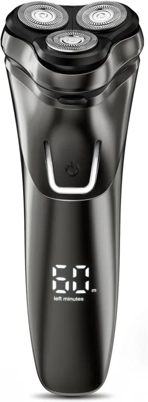 Electric Razor for Men Cordless: Wet/Dry Rotary Shaver Waterproof - USB Fast Charging & Sensitive Skin Care - Pop up Trimmer & Precision Blades