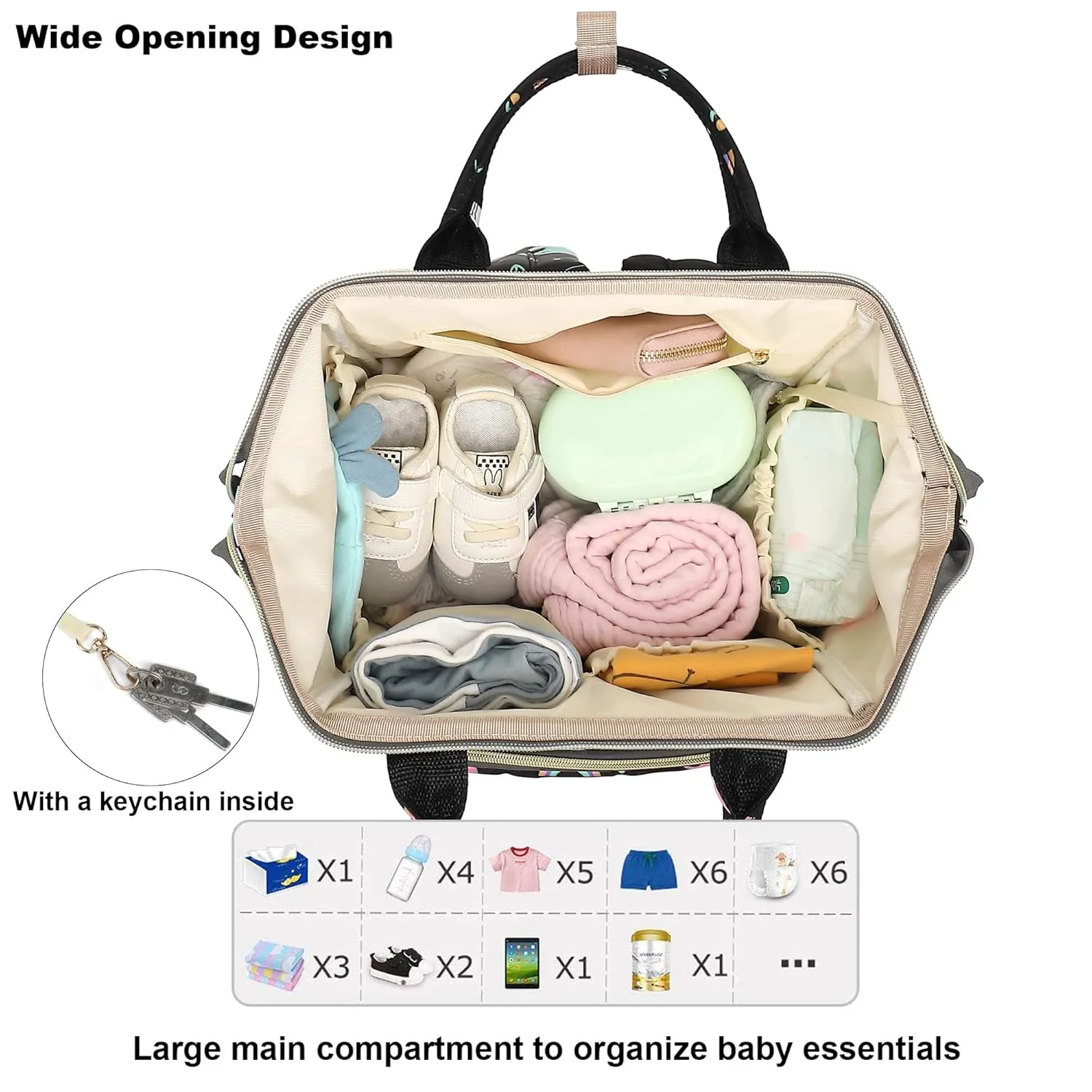 Elephant Diaper Bag Backpack for Baby Boys Girls, Waterproof Large Nappy Bags for Mom & Dad