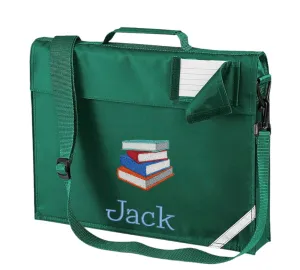 Embroidered Bookbag with strap - books