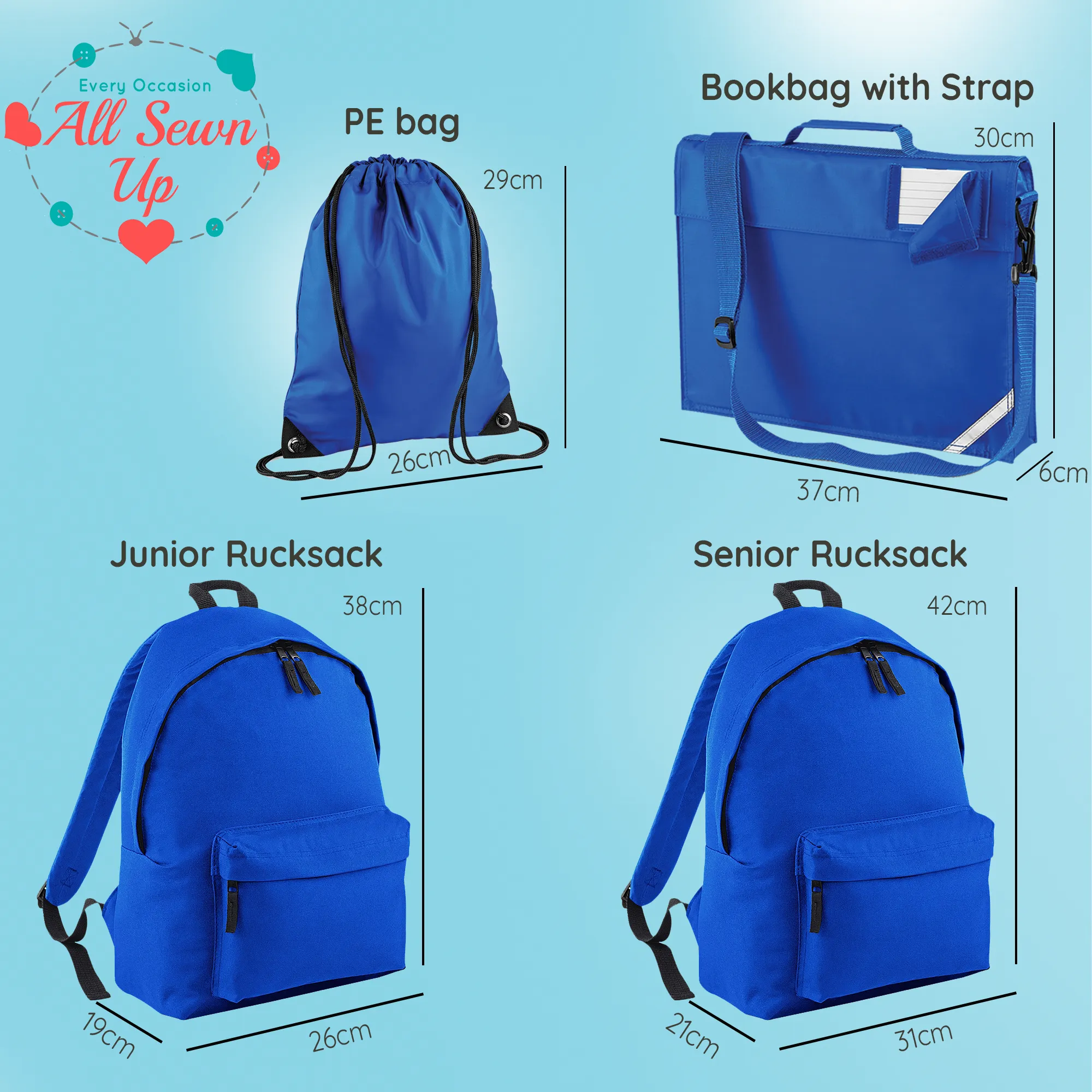 Embroidered Bookbag with strap- Superhero (Flying)