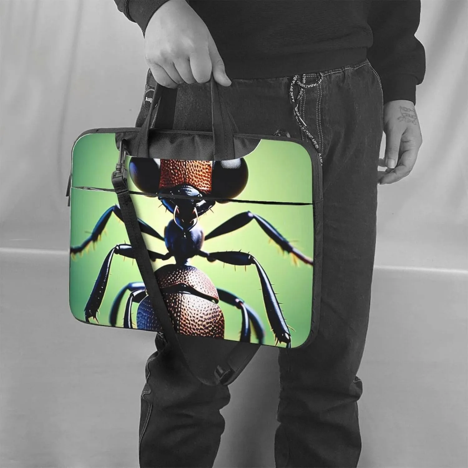 Energetic Ant Print Laptop Bag, 13-15.6 inch Work Tote Briefcase Messenger Bag Gifts for Men Women