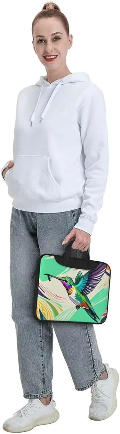Energetic Hummingbird Print Laptop Bag, 13-15.6 inch Work Tote Briefcase Messenger Bag Gifts for Men Women