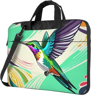 Energetic Hummingbird Print Laptop Bag, 13-15.6 inch Work Tote Briefcase Messenger Bag Gifts for Men Women