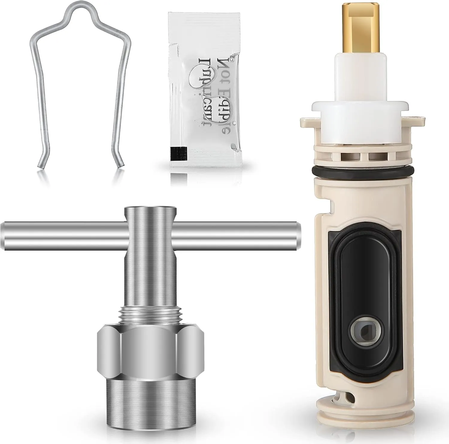 Enhon 1222 Replacement Cartridge Compatible with Moen with Puller, Tub Shower Cartridge Replacement Kit for One Handle Posi-temp Faucet (1 Set)