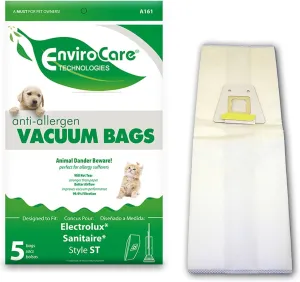 EnviroCare Replacement Anti-Allergen Vacuum Bags for Sanitaire Eureka Style ST Uprights 5 Pack, White