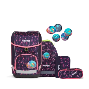 ergobag SET Cubo 5-pcs School Bag Bearmuda Square / WinterwonBearland Glow