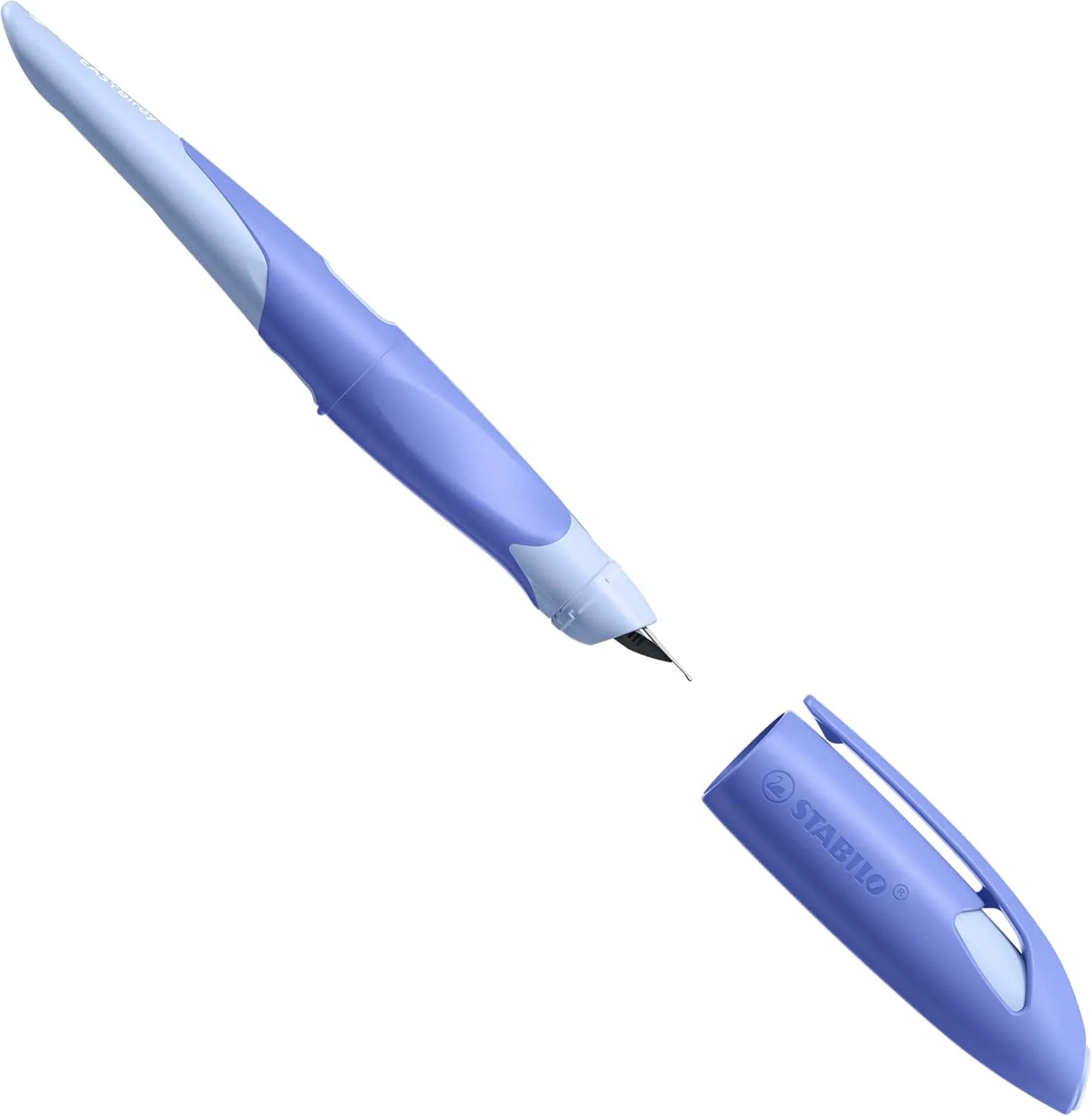 Ergonomic School Fountain Pen - STABILO EASYbirdy - M Nib - Left Handed - Blue/Light Blue   tool for nib exchange