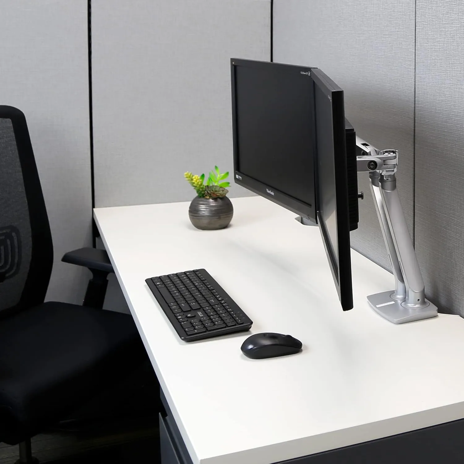 Ergotron – MXV Dual Monitor Arm, VESA Desk Mount – for 2 Monitors Up to 24 Inches, 7 to 20 lbs Each – Polished Aluminum