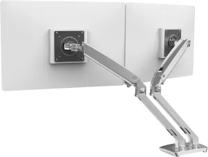 Ergotron – MXV Dual Monitor Arm, VESA Desk Mount – for 2 Monitors Up to 24 Inches, 7 to 20 lbs Each – Polished Aluminum