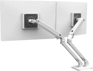 Ergotron – MXV Dual Monitor Arm, VESA Desk Mount – for 2 Monitors Up to 24 Inches, 7 to 20 lbs Each – White