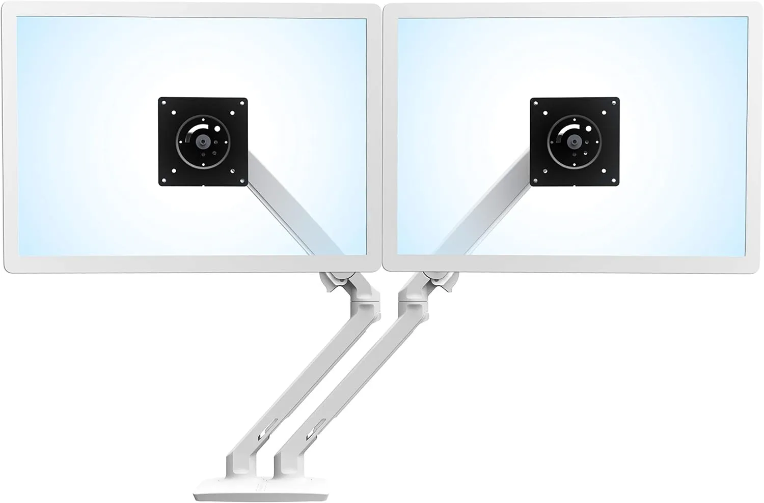Ergotron – MXV Dual Monitor Arm, VESA Desk Mount – for 2 Monitors Up to 24 Inches, 7 to 20 lbs Each – White