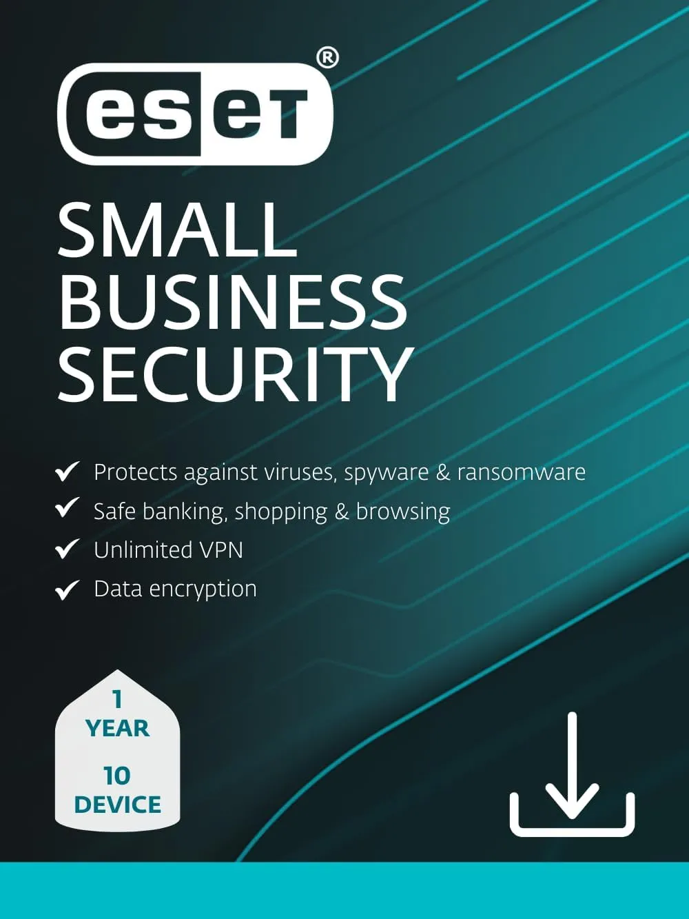 ESET Small Business Security | 2025 Edition | 10 Devices | 1 Year | Small Business Software | Server Protection | VPN | Ransomeware | Privacy | IOT Protection | Digital Download [PC/Mac/Android]