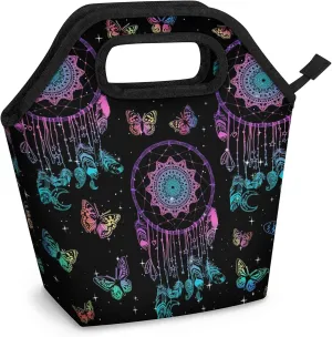 Ethnic Tribe Dreamcatcher Lunch Tote Bag Washable Reusable Insulated Lunch Box for Women Men Soft Lightweight Leakproof Lunch Tote Handbag for Work Offices Picnic Travel Beach
