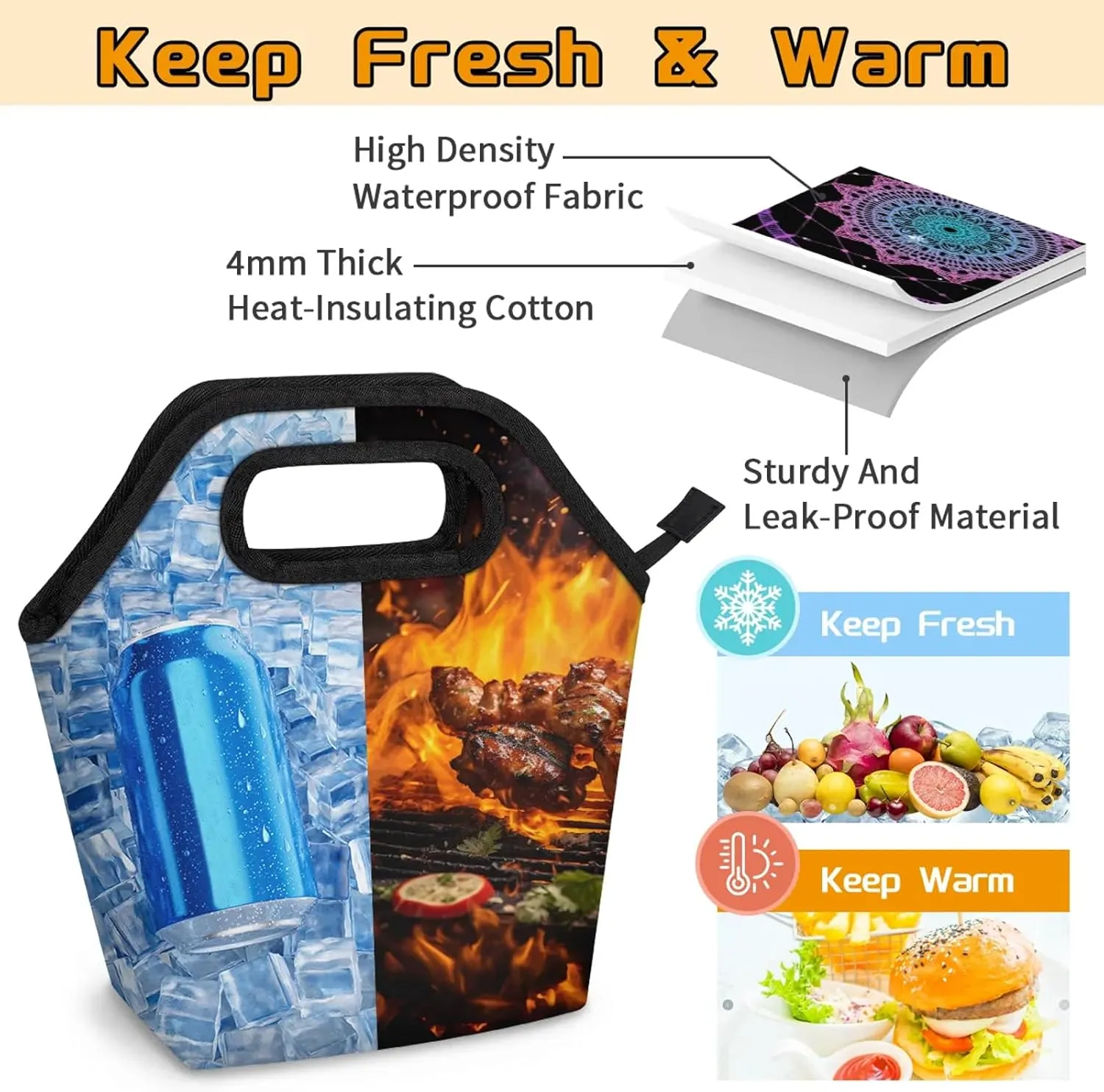 Ethnic Tribe Dreamcatcher Lunch Tote Bag Washable Reusable Insulated Lunch Box for Women Men Soft Lightweight Leakproof Lunch Tote Handbag for Work Offices Picnic Travel Beach