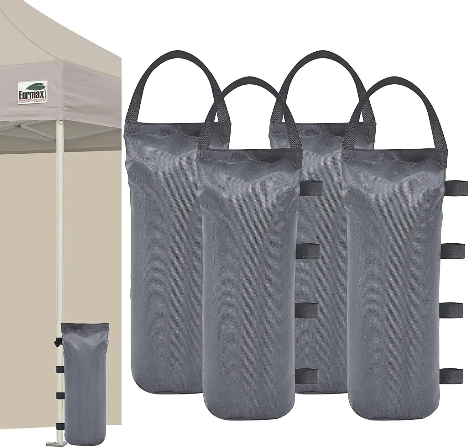 Eurmax USA Weight Capacity 112 LBS Extra Large Pop up Gazebo Weights Sand Bags for Pop up Canopy Tent Pergola Outdoor Instant Canopies,Sand Bags Without Sand, 4-Pack,(Gray)