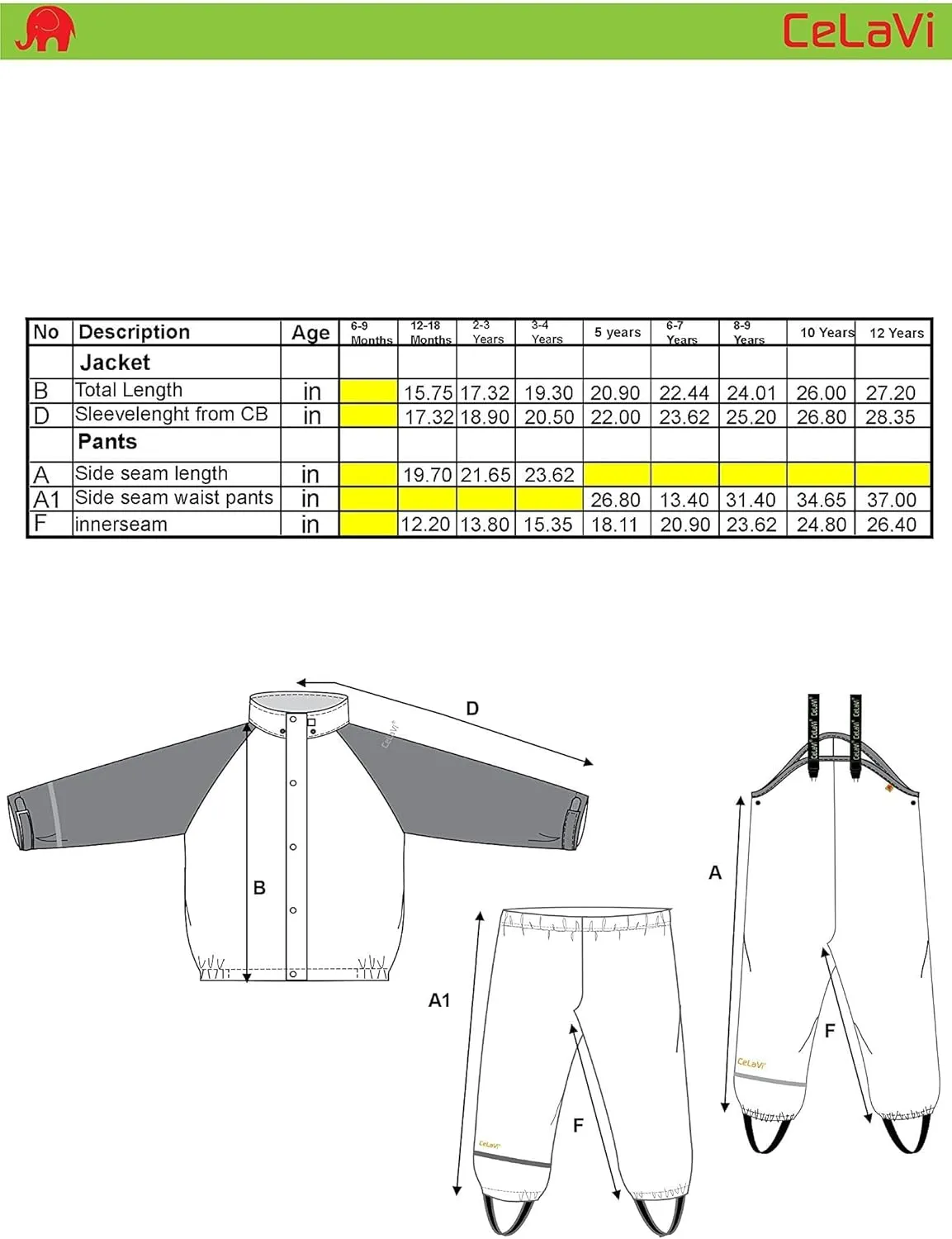 European Kids Rain and Snow Suit for Boys Girls with Detachable Hood, Waterproof Raincoat and Pants for Rain and Snow