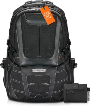 Everki Concept 2 Professional Travel Laptop Backpack & Slim Minimalist Wallet for Men, Black – Durable, Stylish, with 17.3" Laptop Compartment, Card Slots, Coin Pocket, & Hidden Card Slot