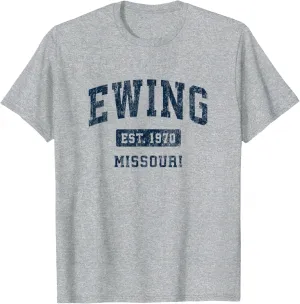 Ewing Missouri MO Vintage Athletic Sports Design T-Shirt