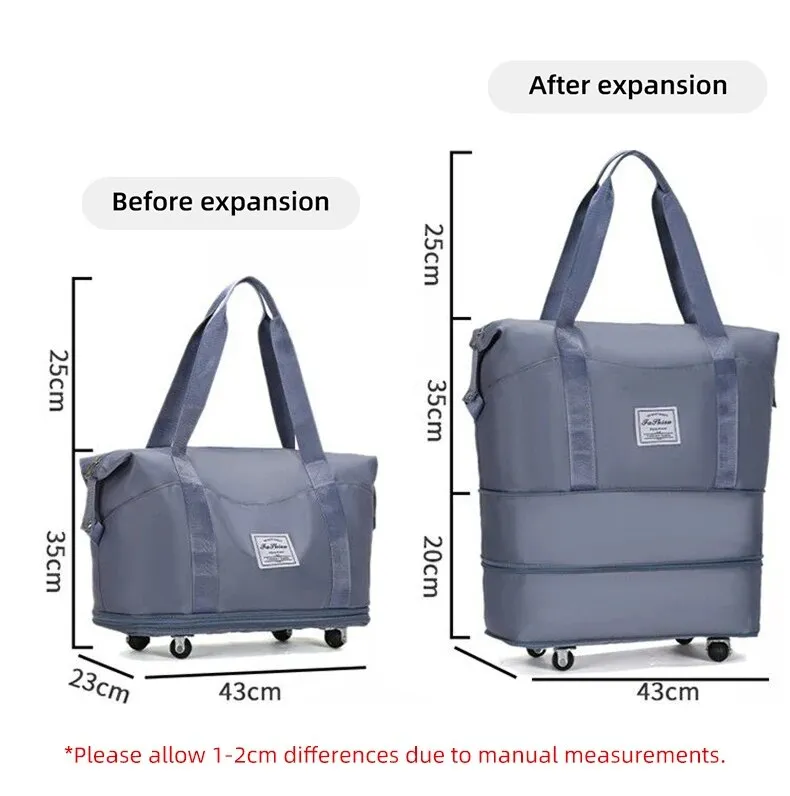 Expandable Foldable Luggage Bags For Travel With Removable Wheels