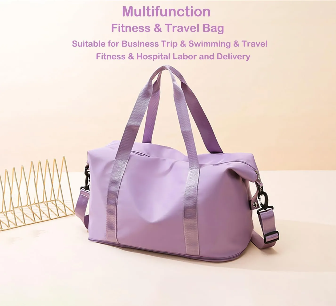 Expandable Travel Duffle Bag Weekender Carry on Overnight Bag Gym Bag for Women