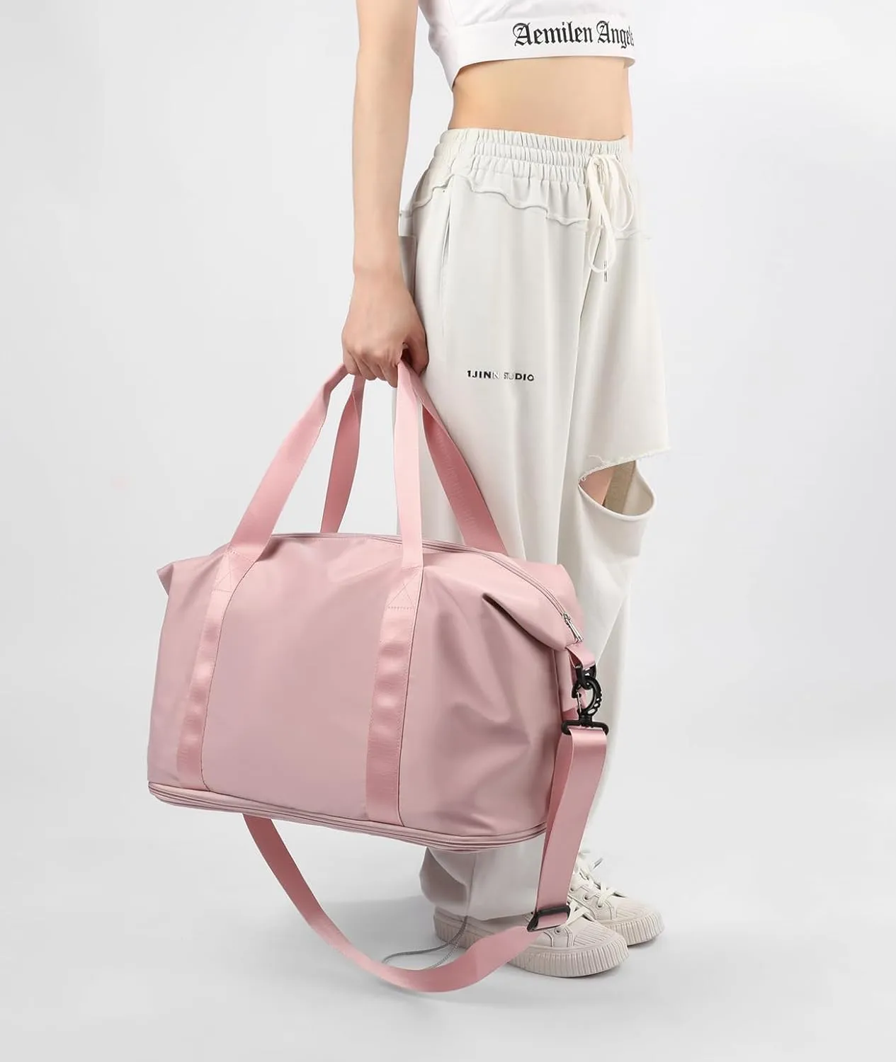 Expandable Travel Duffle Bag Weekender Carry on Overnight Bag Gym Bag for Women