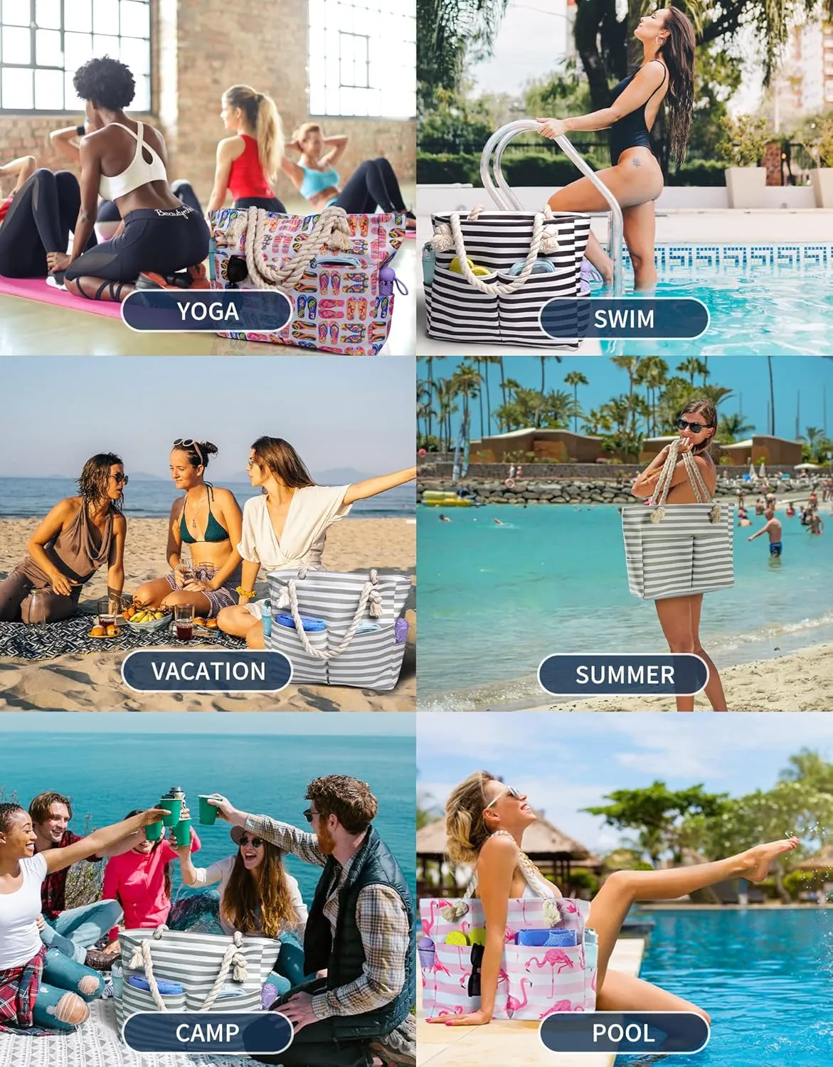 Extra Large Beach Bags Waterproof Sandproof For Summer Vacation Must Have
