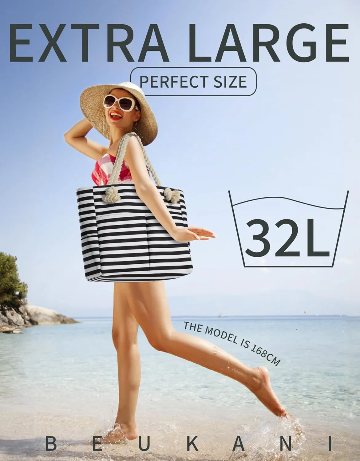 Extra Large Beach Bags Waterproof Sandproof For Summer Vacation Must Have