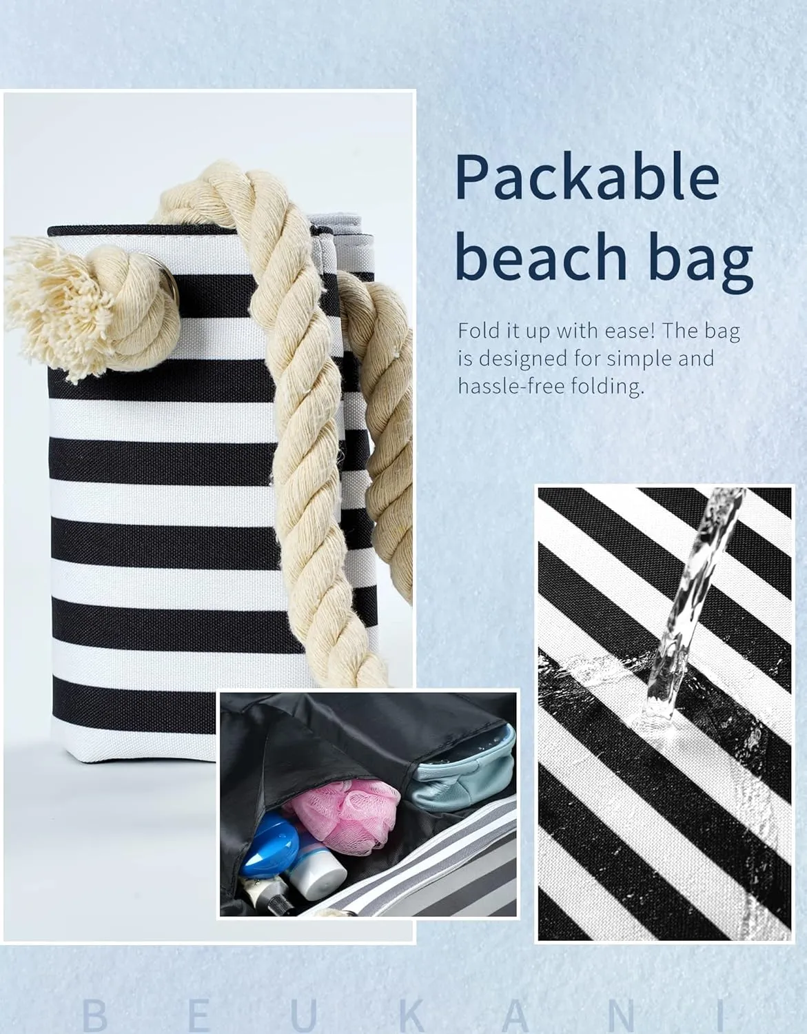 Extra Large Beach Bags Waterproof Sandproof For Summer Vacation Must Have