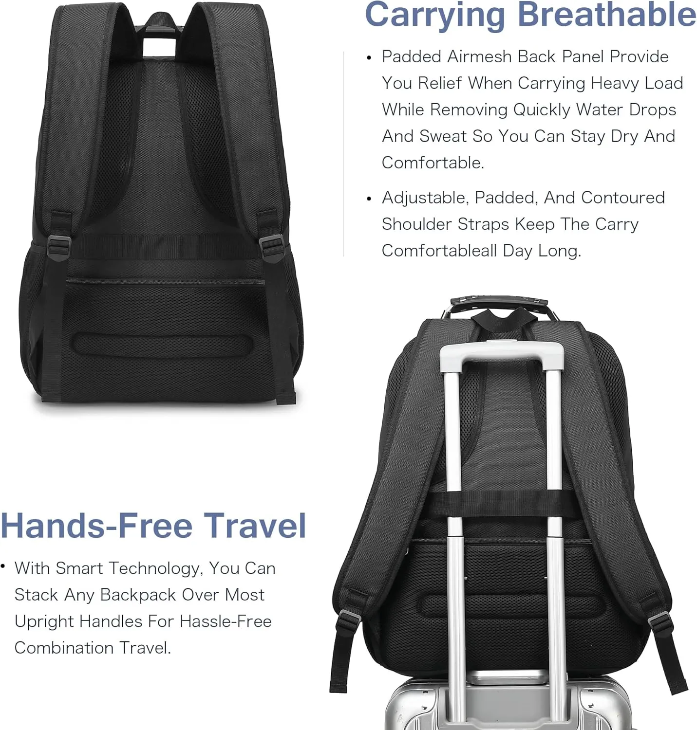 Extra Large Laptop Backpack for Men,37L Gaming Laptop Backpack,18.4Inch Travel Backpack with USB Charging Port, Business Flight Approved -Big Capacity Computer Bag College Bookbag, Black Black