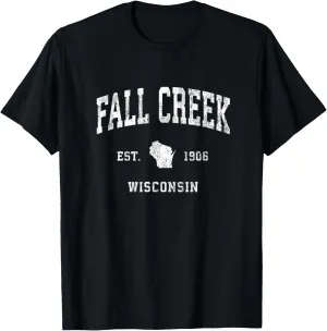Fall Creek Wisconsin WI Vintage Athletic Sports Design T-Shirt