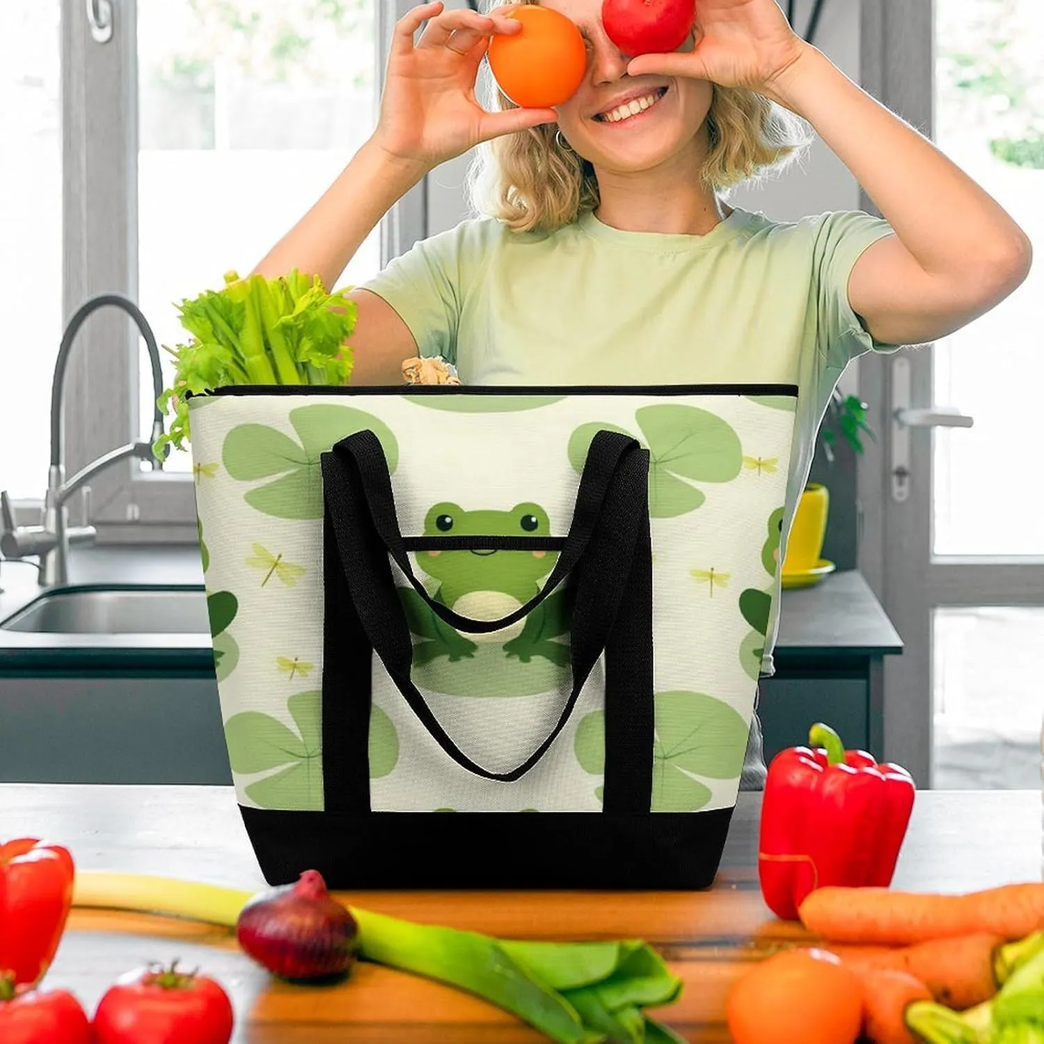 Fashionable Commuter Tote Bag Large Insulated Work Handbag