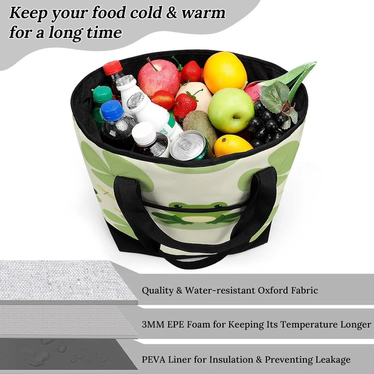 Fashionable Commuter Tote Bag Large Insulated Work Handbag