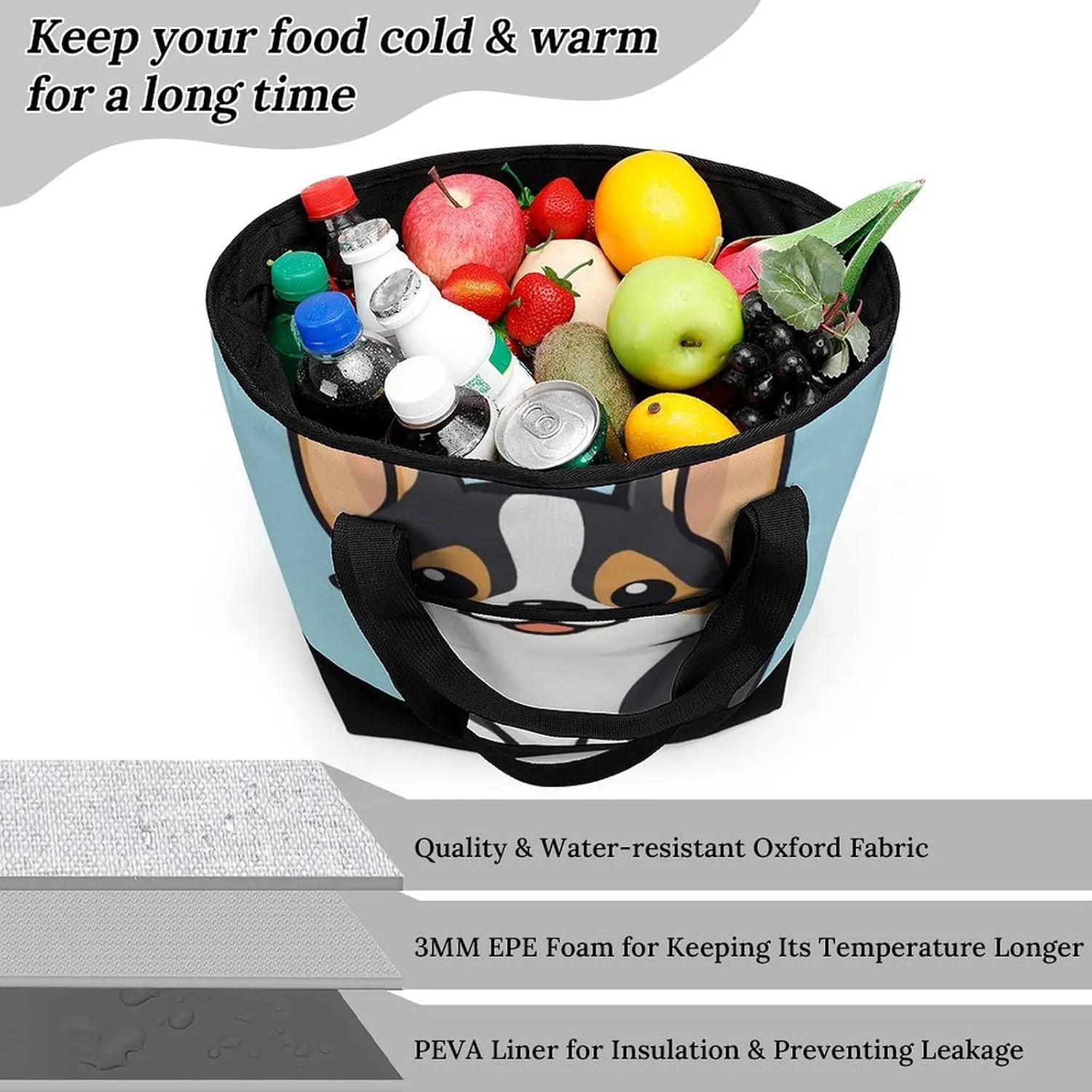 Fashionable Large Thermal Tote Bag Insulated Work/Commute Bag For Women & Men