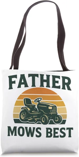 Father Mows Best Vintage Lawn Design Tote Bag