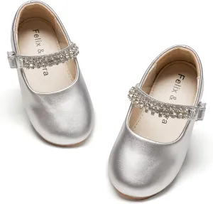 Felix & Flora Toddler Flower Girl Dress Shoes - Girl Ballet Flats Party School Shoes Wedding