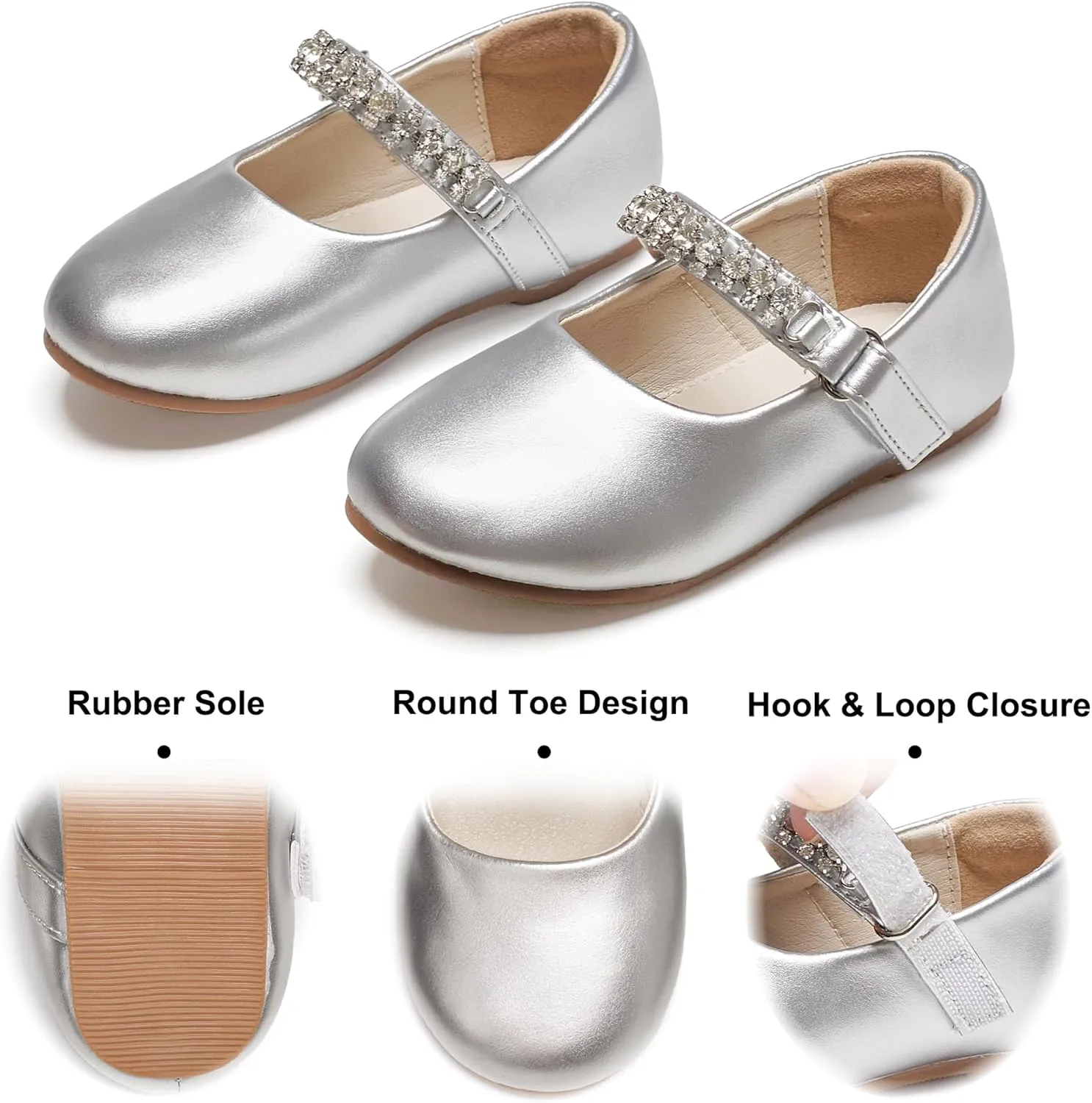 Felix & Flora Toddler Flower Girl Dress Shoes - Girl Ballet Flats Party School Shoes Wedding