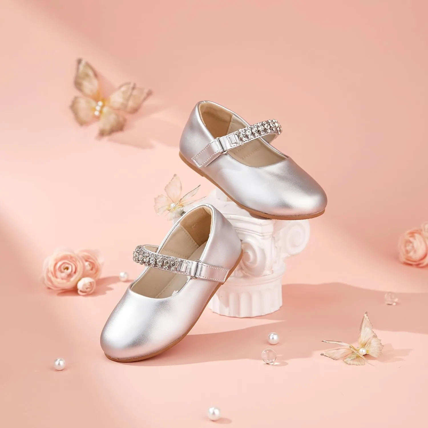 Felix & Flora Toddler Flower Girl Dress Shoes - Girl Ballet Flats Party School Shoes Wedding