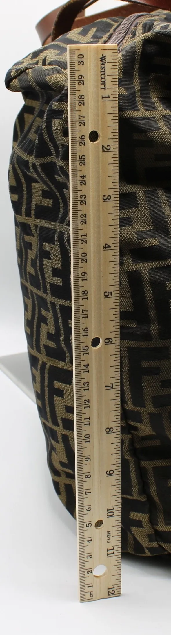 Fendi Brown Zucca Canvas Leather Collapsible Shopping Tote #2