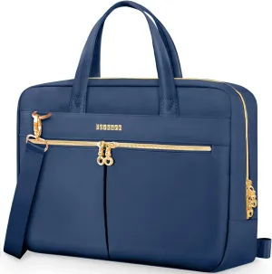 Ferkurn Laptop Bag Case Women Men Computer Bag Compatible with MacBook/HP/LG/Dell, Shoulder Strap Slim Carrying Messenger Briefcase, Blue, 17-17.3 Inch
