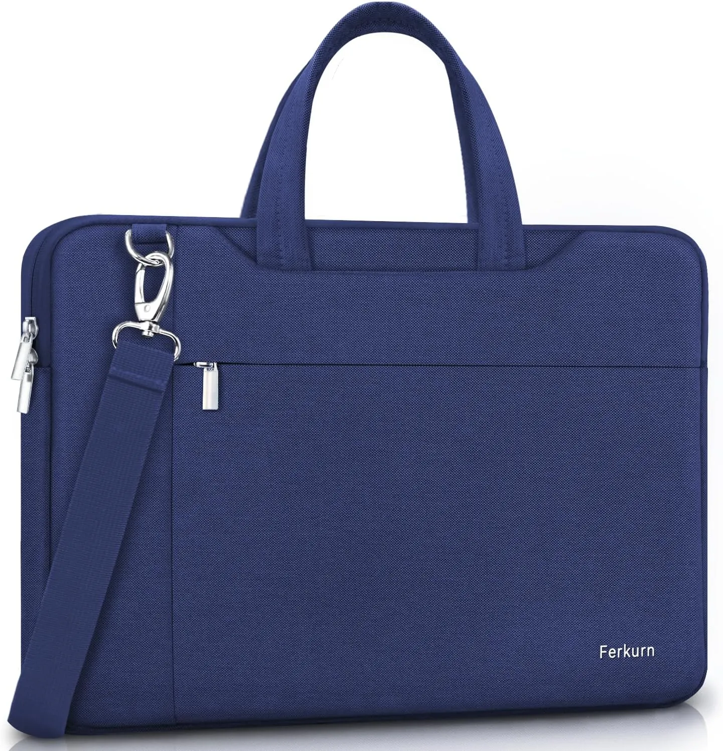 Ferkurn Laptop Bag Case Women Men Computer Sleeve with Shoulder Compatible with HP Envy Pavilion/Inspiron/Thinkpad/Vivobook/MSI/Surface,Waterproof Briefcase with Handle, Blue, 15 15.6 Inch