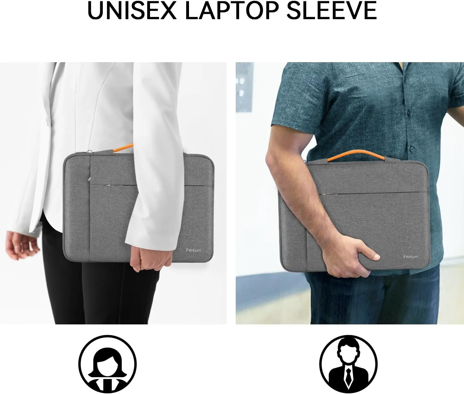 Ferkurn Laptop Case Bag Chromebook Case Sleeve for MacBook Air/Pro, Dell Inspiron, ASUS Zenbook, HP Pavilion, Lenovo IdeaPad, Samsung Chromebook, Acer, Computer Carrying Bag Cover, Grey, 11 Inch