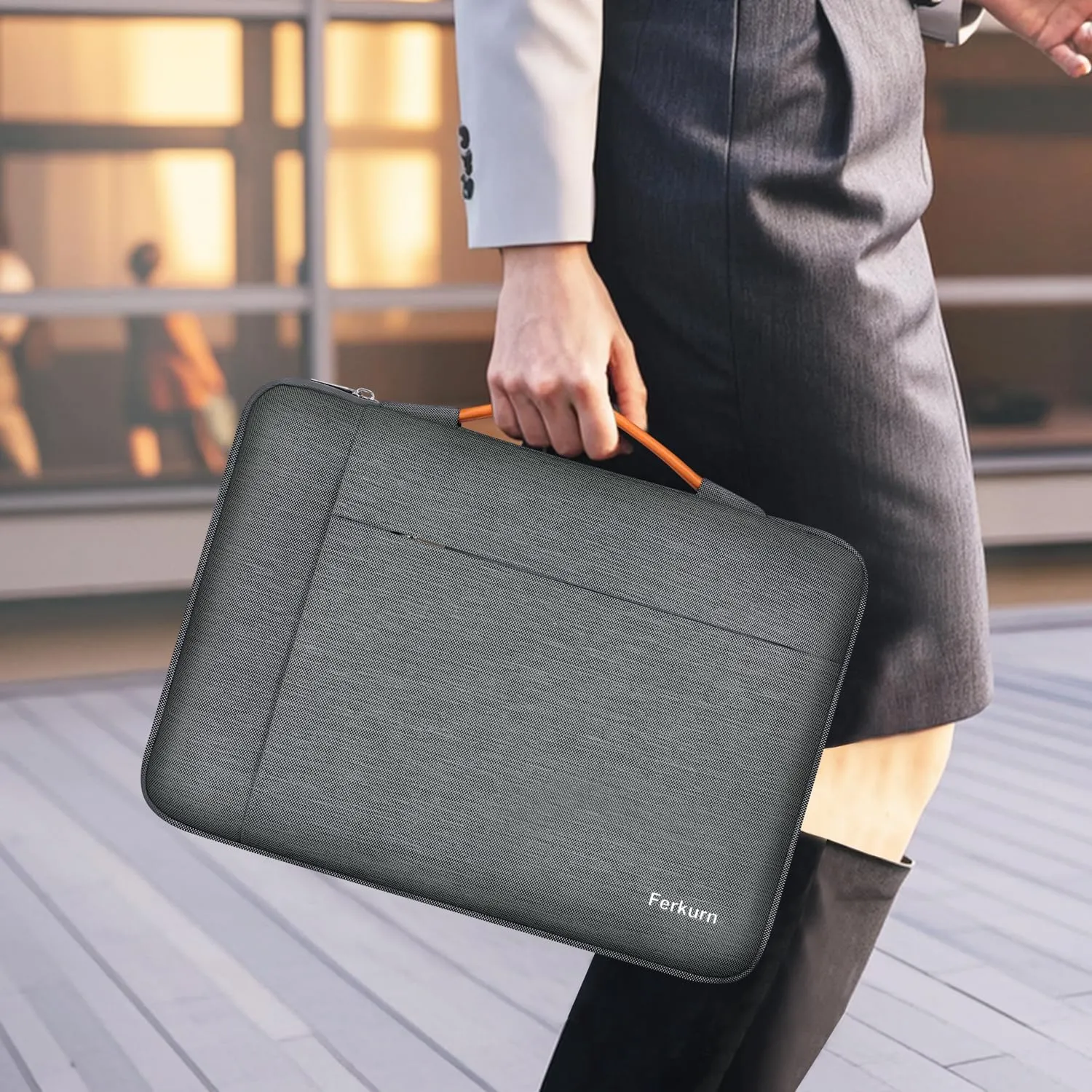 Ferkurn Laptop Case Bag Chromebook Case Sleeve for MacBook Air/Pro, Dell Inspiron, ASUS Zenbook, HP Pavilion, Lenovo IdeaPad, Samsung Chromebook, Acer, Computer Carrying Bag Cover, Grey, 11 Inch