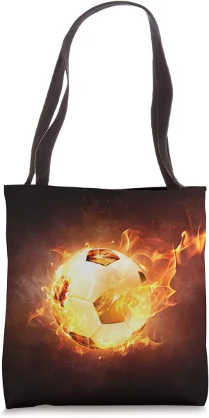 Fireball Ball of Fire Flameball Design Coach Players Soccer Tote Bag