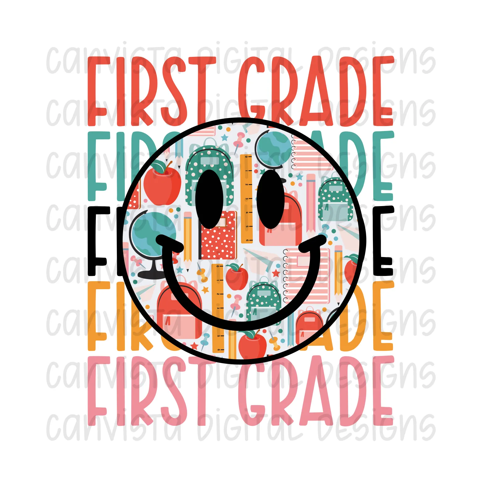 First Grade Smiley PNG File - Digital Design